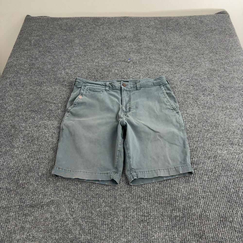 American Eagle Shorts Mens 33 Green Cotton Extreme‎ Flex Chino Flat Front Casual